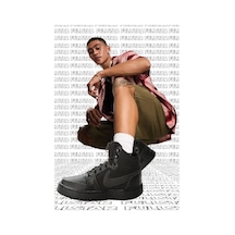 Nike Court Borough Mid Winter Leather Sneaker Hakiki Deri Bilekli Spor Ayakkabı Siyah Siyah