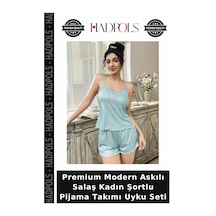 Hadpols Premium Modern Askılı Salaş Kadın Şortlu Pijama Takımı Uyku Seti Diğer