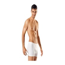 Tutku Erkek Likralı Elastan Boxer Beyaz Renk 12'Li Paket 001