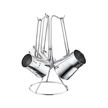Oms 7034 Çelik Cezve Takımı 4 Parça Silver