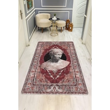 Modern Desenli Dijital Baskı Kaymaz Taban Halı H1081 Renkli