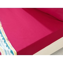 Tek Kişilik Lastikli Kumaş Çarşaf Fuşya
