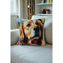 Kırlent Kılıfı Goblen Dokuma Kumaş - 45x45cm Çift Taraflı Biyeli Dekoratif Kırlent Kılıfı - Vs-444 Çok Renkli