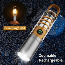 Novahub X10 Beyaz Lazer Kamp El Feneri, Led Çok Fonksiyonlu, Şarj Edilebilirışık Lambası Çok Renkli