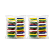 Uzun Renkli Plastik Sipsi - 80 Adet