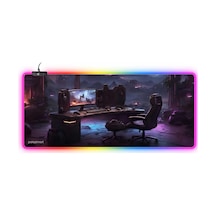 Polosmart Pgs307 Rgb Aydınlatma Kaydırmaz Taban Ergonomik Desenli Gaming Oyuncu Mouse Pad