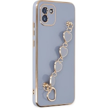 Samsung Galaxy  Uyumlu,  A03 Kılıf Esila Silikon - Gri