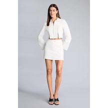 Defacto Afra X Defacto A Kesim Normal Bel Gabardin Mini Etek H3326ax26sper105 Ekru-er105