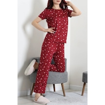 Modi Milan Alt Üst Aynı Pijama Takımı Bordopembe - 53890.1857. Açık Gri - Pembe