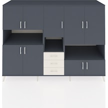Kronos Dolap 13 Raflı 3 Çekmeceli 9 Kapaklı 220x59x163 Antrasit-antrasit/aytaşı Antrasıt/aytası - Antrasıt