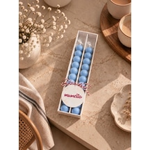 Mumelia Bubble Şamdan - Doğal Soya Kutulu Dekoratif Mum - 2'li - Açık Mavi - 1 Kutu