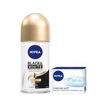 Roll On Invisible Black White Ipeksi Pürüzsüzlük 50 Ml+ Creme Soft Sabun 100 Gr Set