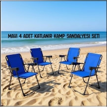 Uyguna-yakala Mavi 4 Adet Katlanır Kamp Sandalyesi Seti-tab.355 Çok Renkli