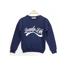 Toontoy Kız Çocuk Sweatshirt Lovely Life Baskı Lacivert