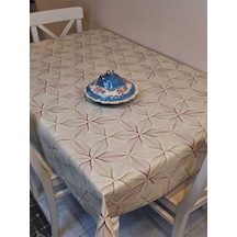 Simli Keten Dokulu Pvc Masa Örtüsü 24keteno6 Bordo