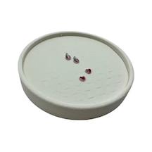 Silindir Model Süet Kumaş 20/20 Cm Batırmalı Krem Küpe-piercing Tablası