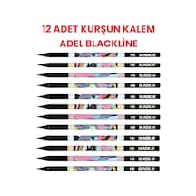 12 Adet Kurşun Kalem Adel Blackline Çok Renkli