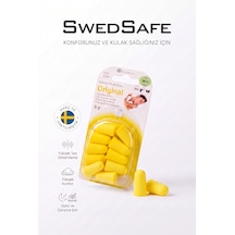 SwedSafe Original Kulak Tıkacı, M/l Boyut, 5 Çift, 37 Db Gürültü Azaltma, Yumuşak Köpük