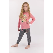 U S Polo Assn Coral Kız Çocuk Pijama Takımı Somon
