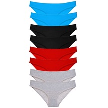 8 Adet Süper Eko Set Likralı Kadın Slip Külot Siyah Kırmızı Gri M Çok Renkli