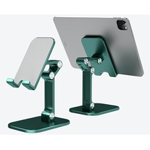 Cbtx İphone İpad Masaüstü Tablet Braketi Uyumlu Masa Cep Telefonu Tutucu Standı Katlanabilir Montaj Desteği - Yeşil