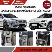Toprakshop Cupra Formentor Bardaklık Ve Şarj Bölmesi Kapağı Prizma Görünümlü