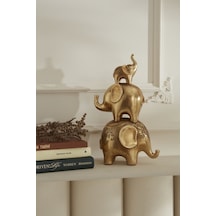 Karaca Home Elephant Biblo Gold 18x10,5x30,3 Cm
