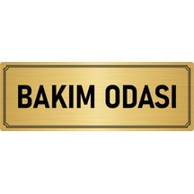 Metal Yönlendirme Levhası, Departman Kapı İsimliği Bakım Odası 10x20 cm Altın Renk