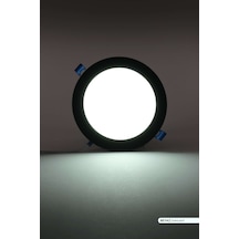 ACK 12W Sıva Altı Yuvarlak LED Panel Armatür Siyah Gövde 6500K Be Siyah