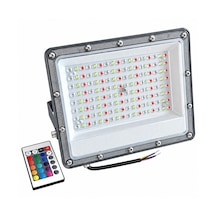 Dış Mekan Slim Led Projektör 100 Watt Rgb Uzaktan Kumandalı Yüksek Lümenli 100w