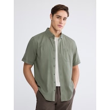 Lcwaıkıkı Classic Haki Regular Fit Poplin Erkek Gömlek