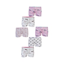 Tutku 6lı Kız Çocuk Desenli Likralı Pamuk Boxer 0181 Karışık