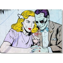 Cakasepetim Joker Ve Harley Quinn Vintage Ahşap Mdf Tablo