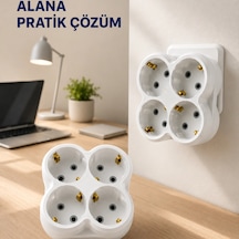 Tek Prizi 4 Lü Yapan Priz Adaptörü Direkt Prize Takılan Çoklayıcı 2 Adet Set Diğer