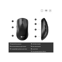 Ws216 Kablosuz 1600dpı 7 Tuşlu Sessiz Pc, Mac, Dizüstü Bilgisayar İçin, Usb Mini Alıcı İle Optik Mouse Siyah Siyah