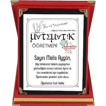 Matematik Öğretmenine Hediye Isim Baskılı Plaket