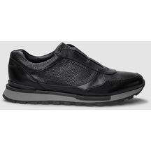 Cabani Hakiki Deri Siyah Light Kauçuk Taban Erkek Spor Ayakkabı-siyah