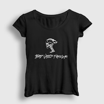 Presmono Kadın Bad Vibes Forever Xxxtentacion T-shirt Siyah