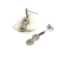 Pırlanta Işıltısında Zirkon Taşlı Gümüş Sallantılı Küpe N11.76056