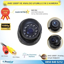 Ahd 1080p Ve Analog Cvbs Pal Dönüştürülebilir Gece Görüşlü Mini Metal Dome Araç Kamerası