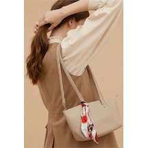 B&t Bujiteri The Tote Bag Fularlı Omuz Çantası Bej Bej