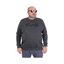 Moc Grande Mocgrande Erkek Büyük Beden Sıfır Yaka Sweat Twenty 24200 Antrasit Melanj Antrasit Melanj