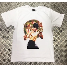 Stoned&Fame Erkek Beyaz Bruce Lee Baskılı T-shirt Beyaz