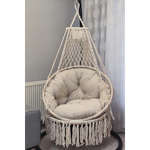 Woodshut Tek Kişilik Makrome Salıncak Mis38006 Naturel