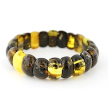 Kehribar Bileklik Fosilli Roleks Özel Tasarım Ambergold Blk23-60 Çok Renkli