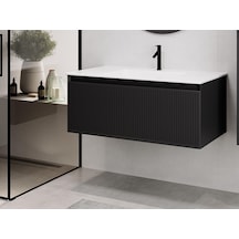 Denko Belgrad 101 Cm Antrasit Banyo Dolabı Alt Modül Lavabo Antrasit