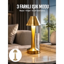 Kablosuz Led Masa Lambası 1800mah 3 Renk Aydınlatma Dokunmatik Yeni Nesil Çok Renkli