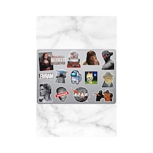 Aesthetic Temalı 14 Adet Laptop Sticker Seti, Yaratıcılığınızı Konuşturun Abanoz