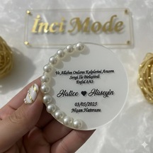 10 Adet Oval İncili Magnet Kişiye Özel Dügün,nişan,kına,6 Ay Kınası,söz Hediyesi Özel Gün İsimli Da