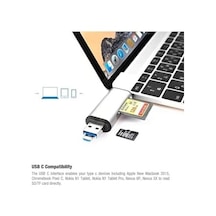 Ads-103 Apple Uyumlu MacBook Uyumlu Type-c To Usb 3.0 Flash Otg Veri Aktarım Sd Tf Tak Çalıştır Kart Okuyucu Çevi